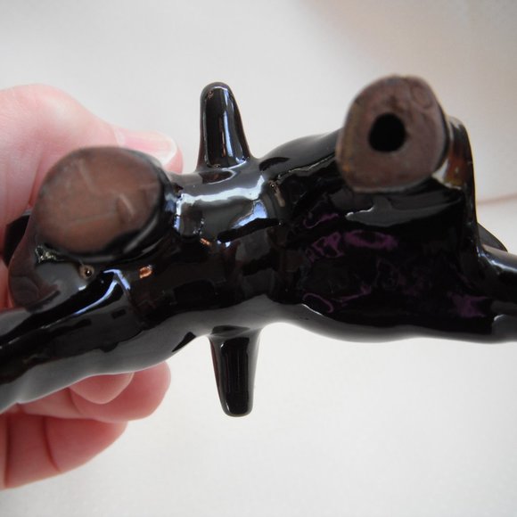 Vintage Brown Pottery Ceramic Elephant & Donkey Figurine Lot of 2 - Picture 9 of 10